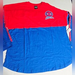 Universal Studios Marvel Glitter Amazing SpiderMan Long Sleeve Shirt Size 2XL